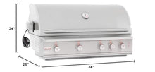 Blaze Professional LUX 34-Inch 3-Burner Built-In Natural Gas Grill | Stainless Steel Outdoor BBQ with Rear Infrared Burner, LED Lights & Rotisserie Kit | BLZ-3PRO-NG