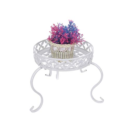 RWGOVLU Plant Stand Plant Rack Flower Shelf Garden Decor Flower Rack Wrought Iron Balcony Outdoor Indoor Pot Plant Stand Single Layer Metal Stand