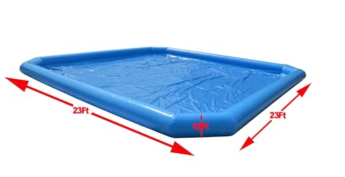 LGXEnzhuo Oversized Inflatable Swimming Pool 23×23×1.8Ft with 110V Blower Blue