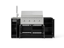 NewAge Products Classic Series 5PC Aluminum Black Modular Outdoor Kitchen Grill Island with 40" Performance Grill NG - 24"D x 72"W x 57.15"H