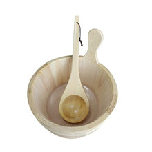 Cwmiibili 2X Wooden Sauna Bucket and Spoon Handmade Sauna and Spa Accessories Wooden Sauna Bucket