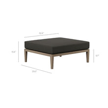 Modway Northlake Teak Outdoor Loveseat and Ottoman Set in Weathered Flint Gray – 2-Piece Outdoor Furniture Set with Weather-Resistant Cushions