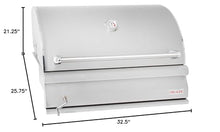 Blaze Grills 33" Built-In Charcoal Grill Silver