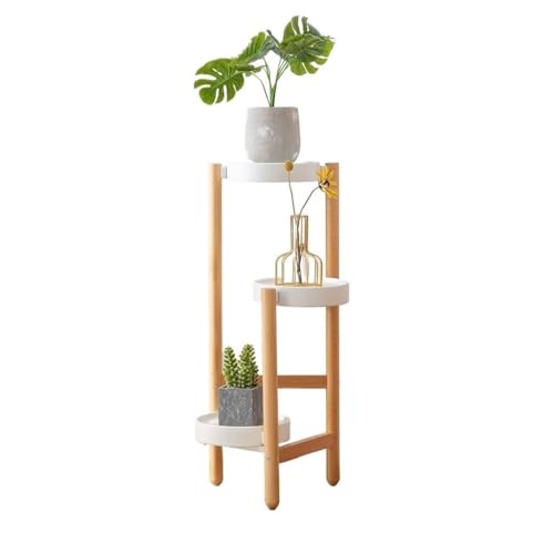 IBONSON Multi Tiered Plant Stand Indoor Nordic Living Room Floor-Standing Solid Wood Flower Stand Indoor Balcony Simple Triangle Storage Bracket Corner Outdoor Plant Stand