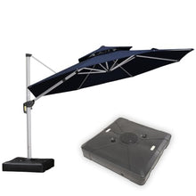 OROTLECT 12' Round Cantilever Umbrella With Base,Navy