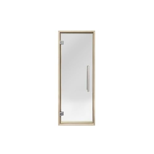 PROSAUNAS Clear & Tinted Glass Sauna Door, Prehung Tinted Glass Sauna Door (Left Hanging, Tinted - Aspen Frame 24x73)