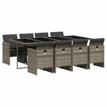 AMBERARD Patio Dining Set Set of 8 Gray PE Rattan 8-Seater Foldable Furniture Set