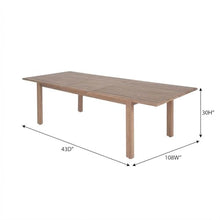 Outdoor Escape Brown Acacia Wood Outdoor Patio Dining Table, Adjustable Width, 108 Inches Extended, Weather-Resistant Finish, Contemporary Style