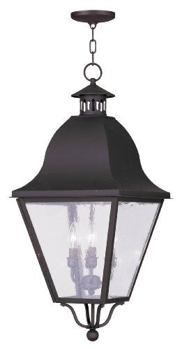Livex Lighting 2547-07 Amwell 4-Light Outdoor Hanging Lantern, Bronze