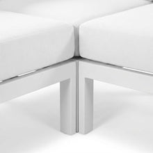 Outdoor Escape White Fabric Outdoor Patio Modular Sectional, Cushioned Seating, Durable Frame, Contemporary Style, Suitable for Outdoor Living Spaces