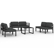 KPOUTRFG 7 Piece Modular Outdoor Lounge Set with Durable Lightweight Aluminum Frame, Comfortable Foam Filled Cushions and UV Resistant Design for Patio Seating