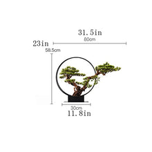 Artificial Bonsai Artificial Bonsai Tree New Chinese Style Green Simulation Welcome Pine Bonsai Tree Indoor Living Room Decor Artificial Bonsai Plant Metal Frame for Home Office