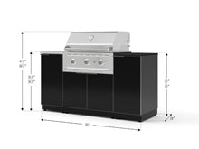 NewAge Products Classic Series 5PC Aluminum Black Modular Outdoor Kitchen Grill Island with 33" Performance Grill NG - 24"D x 65"W x 57.15"H