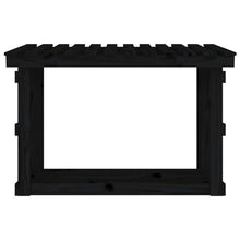 WXPWAMZ Firewood Rack Black 108X64.5X77 Cm Solid Wood Pine, Firewood Log Rack, Firewood Storage Rack Shelf, Ventilation Metal Log Store Holder For Outdoor Or Indoor Wood Stand Se