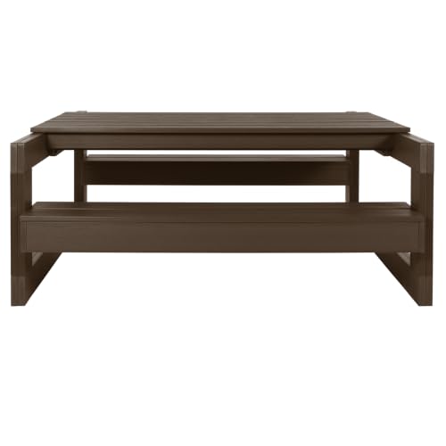 highwood Monroe Modern Picnic Table, Weathered Acorn