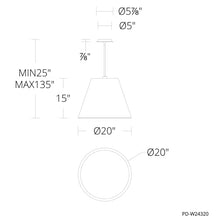 Modern Forms Myla 20in LED Outdoor Pendant Black