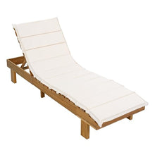 Merax Patio Chaise Lounge Chair with Water-Resistant Cushion Set of 2, 77'' Acacia Wood Adjustable Reclining Chaise with 3-Positions Backrest, Outdoor Sun Lounger for Poolside, Deck, Teak+ Beige