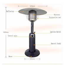 Portable Table Top Gas Heater, Heavy-Duty Outdoor Stainless Steel Burner for Patio, Garden, Camping, Compatible with Propane or Butane