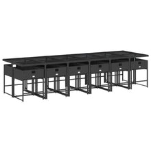 LKJephalotrope 13 Piece Patio Dining Set, Black PE Rattan Outdoor Furniture with 129.9" Tempered Glass Table and 12 Chairs, Space Saving Cube Set for Garden and Backyard