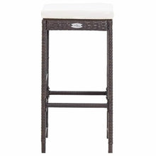 KDVXBCQJH 7-Piece Outdoor PE Rattan Bar Set with 6 Stools & Table, Brown