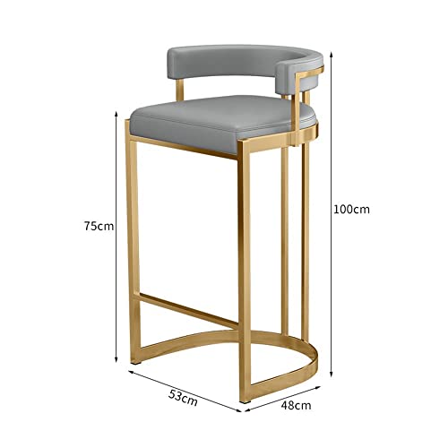 Natliedop PU Leather Bar Stools Set of 2 Grey