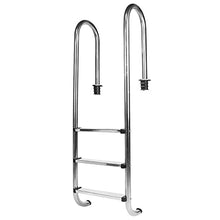 3 Step In-ground Swimming Pool Ladder Stainless Steel for In Ground Pools Durable Pool Step Ladder with Easy Mount Legs and Non-Slip Footstep