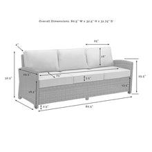 Afuera Living Modern 5Pc Outdoor Fabric Sofa Set, Gray Cushion Covers, Weathered Brown Resin Wicker, Tempered Glass Tables, UV & Weather Resistant, Steel Frame Patio Seating for 5