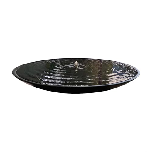 27.56 Inch Outdoor Landscape Fountain, Zen Inspired Simplicity Courtyard Fountain, Mirror Like Water Flow Effect, for Courtyards-M