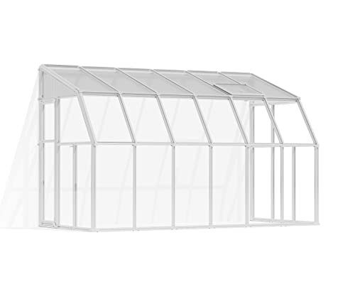 Palram Canopia Rion Sun Room Lean-to Greenhouse DIY Kit 6x12 FT White