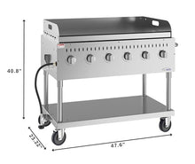 48 in. Commercial Outdoor Propane Gas Grill with Griddle, ETL Listed in Stainless-Steel (CGKIT4-48G)