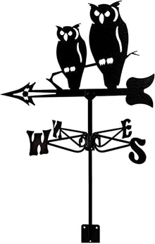 Weather Vane Animal Deer Weathervane Stainless Steel Wind Direction Indicator Professional Measuring Tools Durable Retro Farm Scene Garden Stake (Deer 1) (Owl)