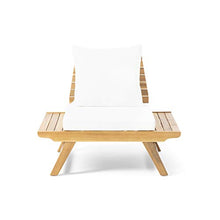 GDFStudio Outdoor 2 Seater Acacia Wood Club Chairs and Side Table Set, and White