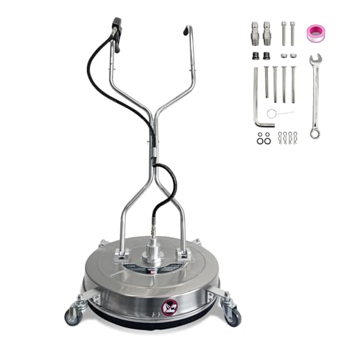 30-Inch Stainless Steel Pressure Washer Surface Cleaner, Heavy Duty 4-Wheel Driveway & Concrete Cleaner Attachment, Commercial-Grade 5200 PSI for Patios, Sidewalks, Decks