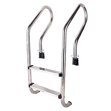 2 Step Pool Ladder 304 Stainless Steel Swimming Pool Handrail for Indoor and Outdoor 0.6-0.9m Pool 250LBS Load Capacity/Silver / 1.2mm (Silver 1mm)