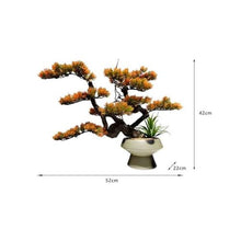YXIANG56Q Fake Plants Artificial Bonsai Plant Chinese-Style Faux Potted Pine Plants for Office Desk Greenery Bonsai Tree
