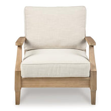 Signature Design by Ashley Carter Hall Outdoor Eucalyptus Patio Lounge Chair with Cushion Linen