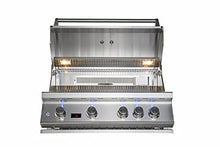 Bonfire 34-inch 4-Burner Liquid Propane Gas Grill 72,000 BTU Built in Outdoor BBQ with Infrared Burner and Rotisserie Kit for Bbq Island Kitchen, 304 stainless steel, CBB4-LP