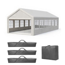 Portable Garage Canopy, Carport Car Canopy Party Tent Outdoor Gazebo with Removable Sidewalls Outdoor Gazebo Commercial Tents for Parties Wedding BBQ, White(20'x40')