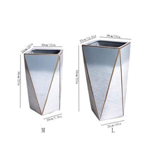 thalo Planter Pots Tall Ceramic Flowerpot Rhombus Quadrilateral Flowerpot Blue Creative Large Green Plant Flowerpot Plant Container Accessories (Size : Medium)