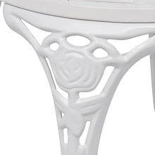 JKSVTF 3 Piece Bistro Set Cast Aluminium White, Garden Table and Chairs, Garden Chairs Set, Patio Set, Outdoor Table and Chairs, Garden Table Set -