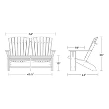 Wildridge Heritage Double Adirondack, Light Gray - All-Weather Recycled Plastic Furniture for Patio, Deck, Lawn