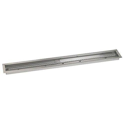 American Fireglass SS-LCBKIT-N-60 Natural Gas 60" x 6" Linear Stainless Steel Drop-in Fire Pit Pan with Spark Ignition Kit