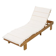 Merax Patio Chaise Lounge Chair with Water-Resistant Cushion Set of 4, 77'' Acacia Wood Adjustable Reclining Chaise Lounger with 3-Positions Backrest for Poolside, Deck, 400 lbs Capacity, Teak+ Beige