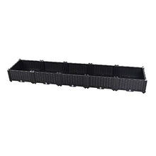 Hershii Plastic Rectangular Raised Garden Bed Indoor Outdoor Planter Box Kit Container for Growing Vegetables, Plants, Herbs, Flowers & Succulents - Black - 76.77 X 15.35 X 8.66 Inches
