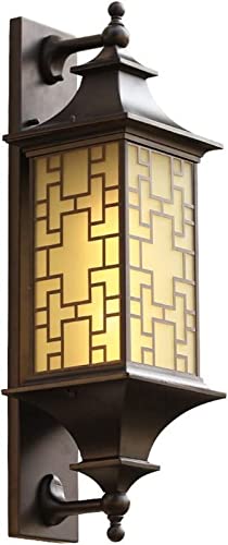 Wall Light Garden Wall Light Large Porch Wall Scone 27 Inches Waterproof Aluminum Bracket Wall Mount Light with Frosted Glass Shade Wall Lamp European Retro Country Lantern Compatible with Villa Garde