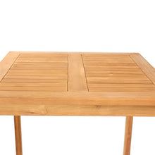 Sunnydaze Solid Teak Wood Patio Bar Table - 31-Inch Square x 43.5-Inch H