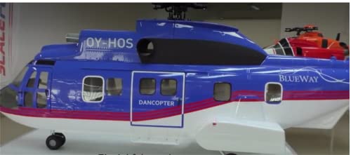 HUIKDY RC Helicopter EC-225 Super Puma Fuselage Blue/White