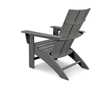 Polywood Modern Curveback Adirondack Chair 5-Piece Conversation Set with Fire Pit Table Green