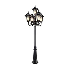 5-Lights Vintage Post Lights Retro Exterior Waterproof Pillar Lamp Aluminum Landscape Street Light Backyard Patio Park Garden Lawn Pathway Driveway Pole Column Lamp ( Color : Black , Size : 270cm )