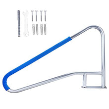 MSHOSAC Stainless Steel Pool Railing – 4-Bend Safety Handrail with Quick-Mount Base, 55x32in, for Swimming Pools & Hot Tubs, Enhanced Stability
